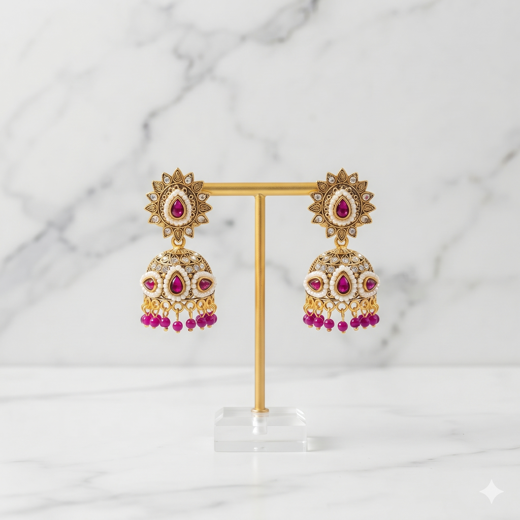 Aadhya Kundan Jhumkas