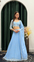 The Pastel Hand Embroidered Lehenga