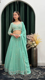 The Pastel Hand Embroidered Lehenga
