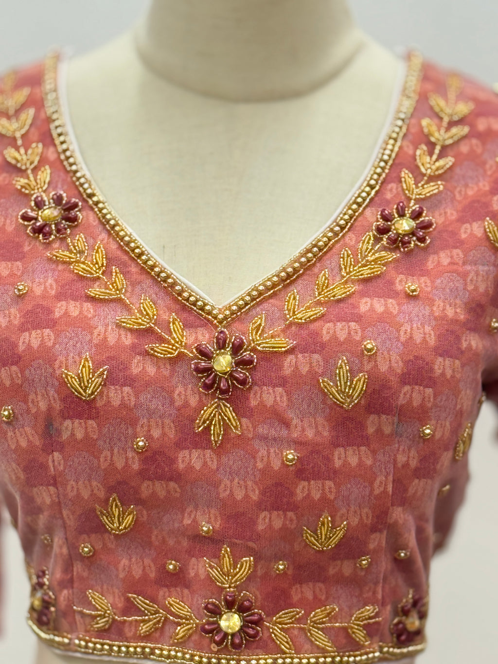 The Rhododendron Dhaka Hand-Embroidered Blouse