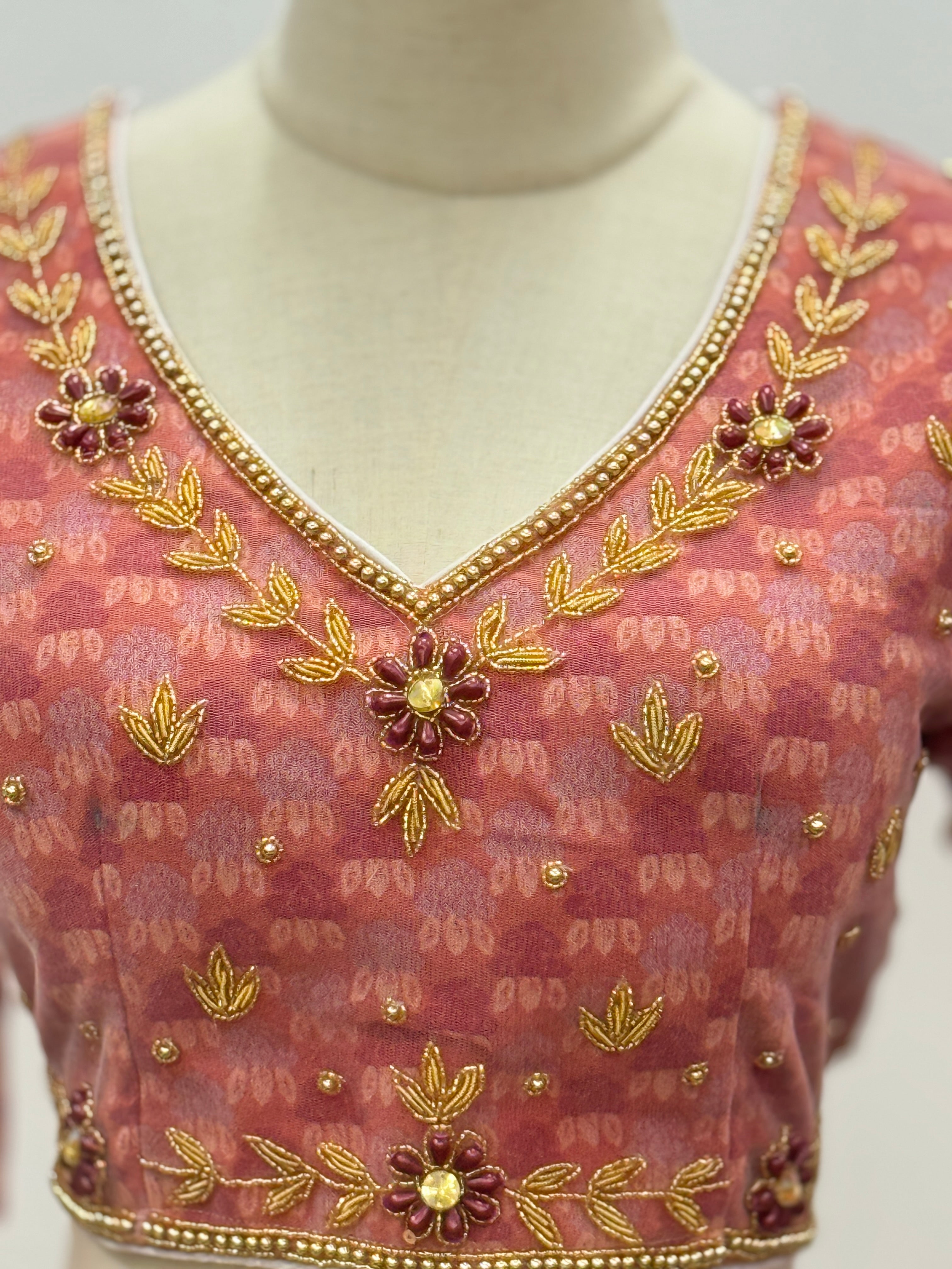 The Rhododendron Dhaka Hand-Embroidered Blouse