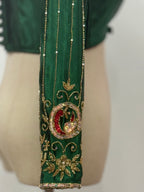 Royal Peacock Embroidered Silk Blouse