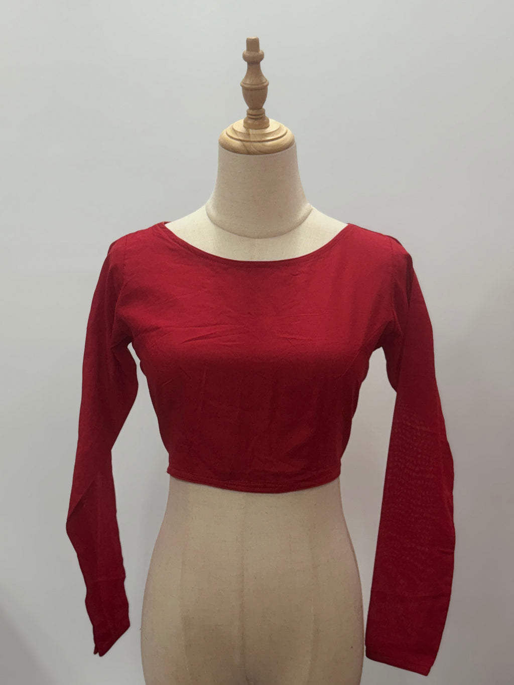 Essential Cotton Boat Neck Blouse with Fabric-Button Back