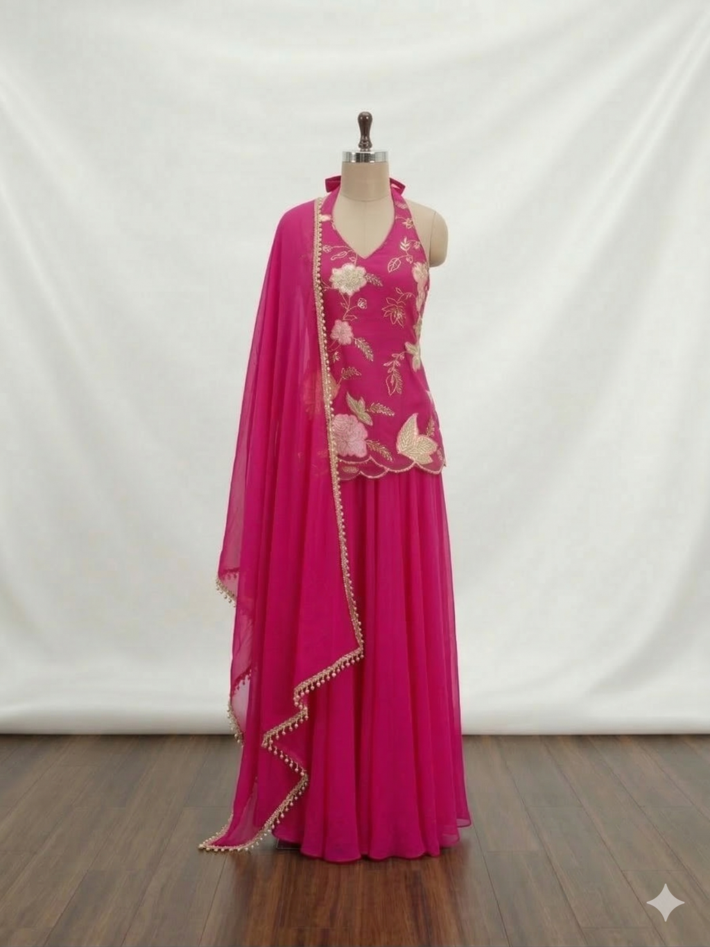 Magenta Bloom Embroidered Sharara Set