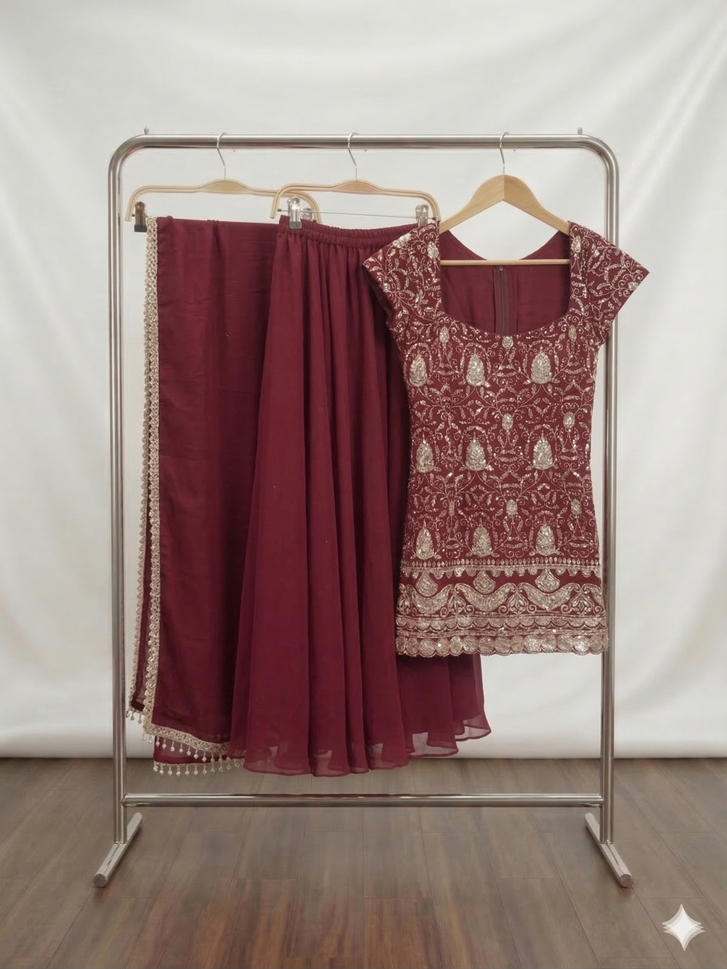 Zari-Embroidered Sharara Set