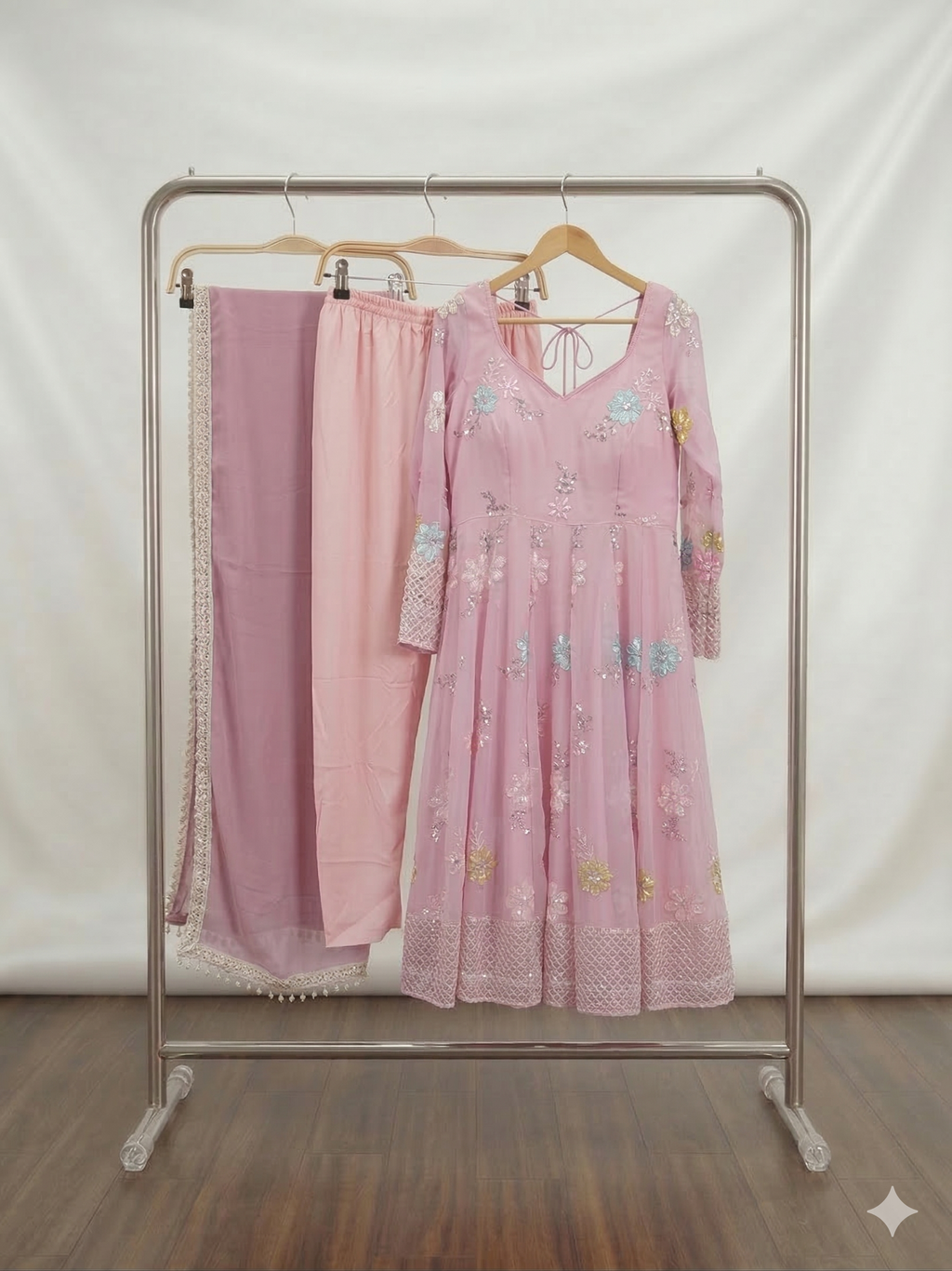 Mauve Mist Sequin Anarkali Set