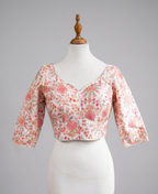 Vibrant Floral Brocade Blouse