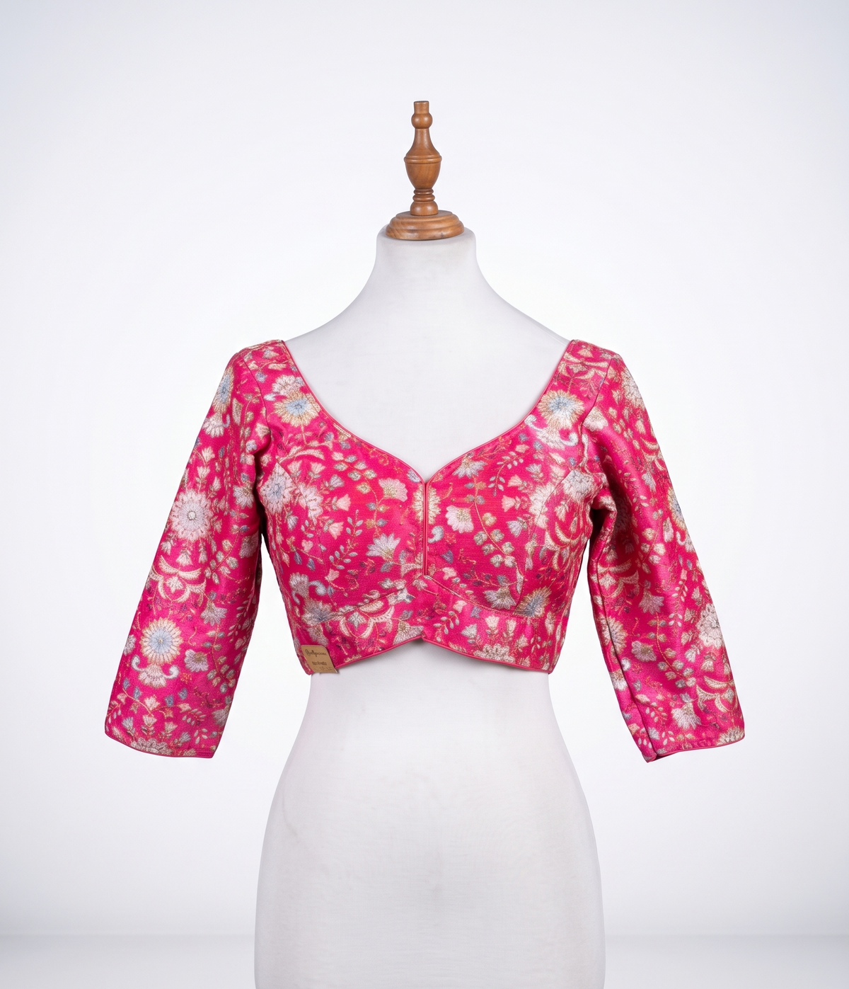 Vibrant Floral Brocade Blouse
