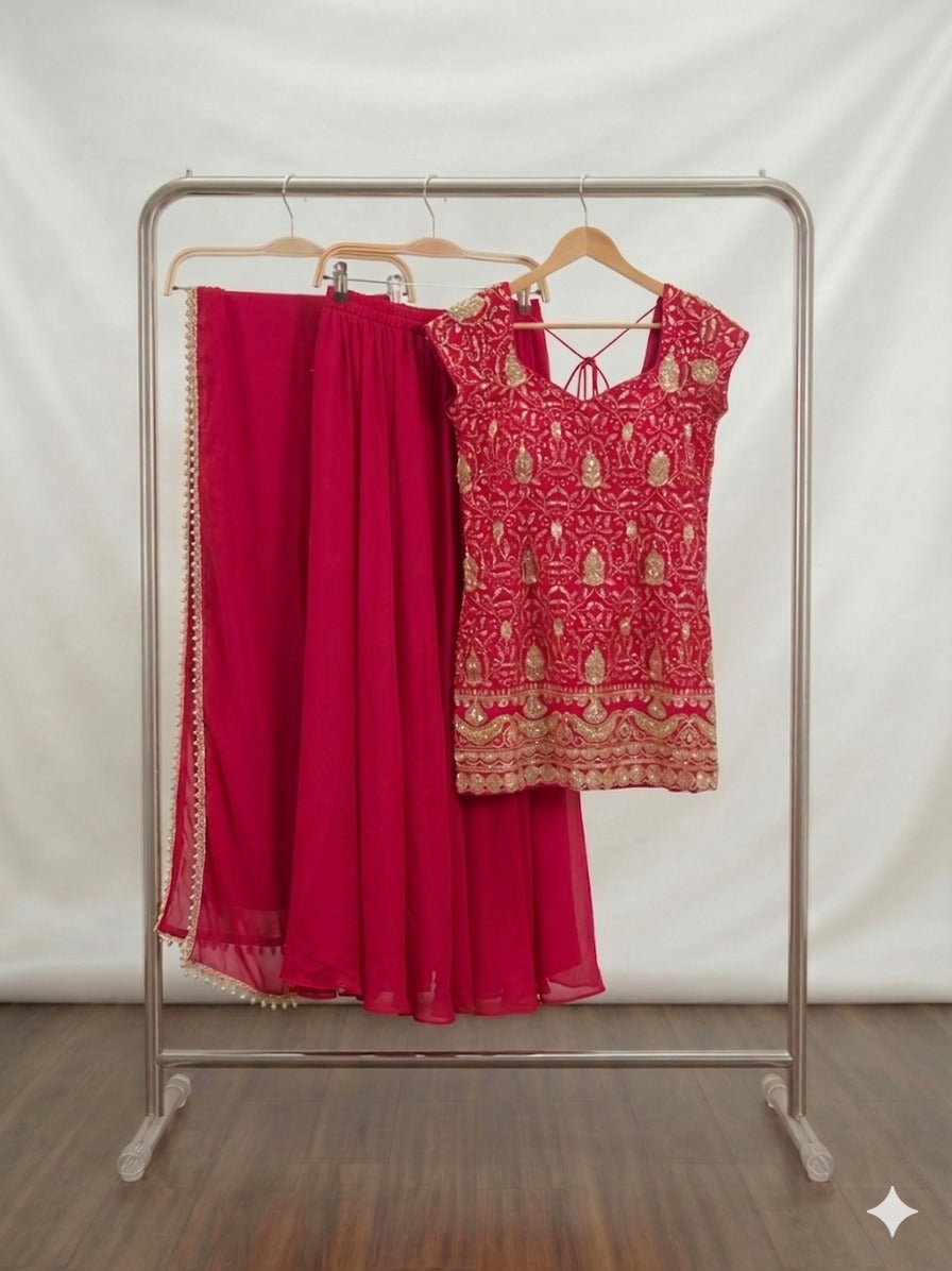 Zari-Embroidered Sharara Set