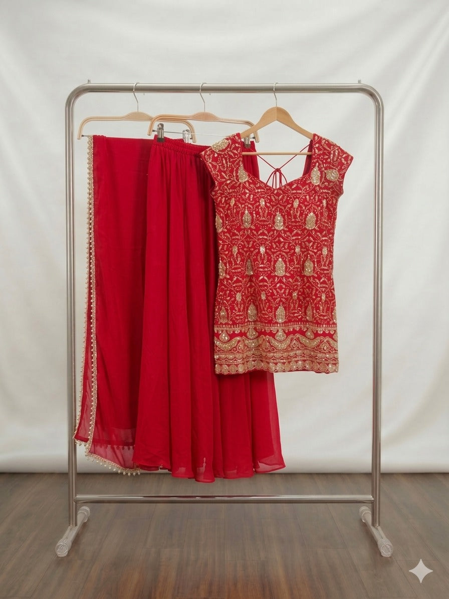 Zari-Embroidered Sharara Set