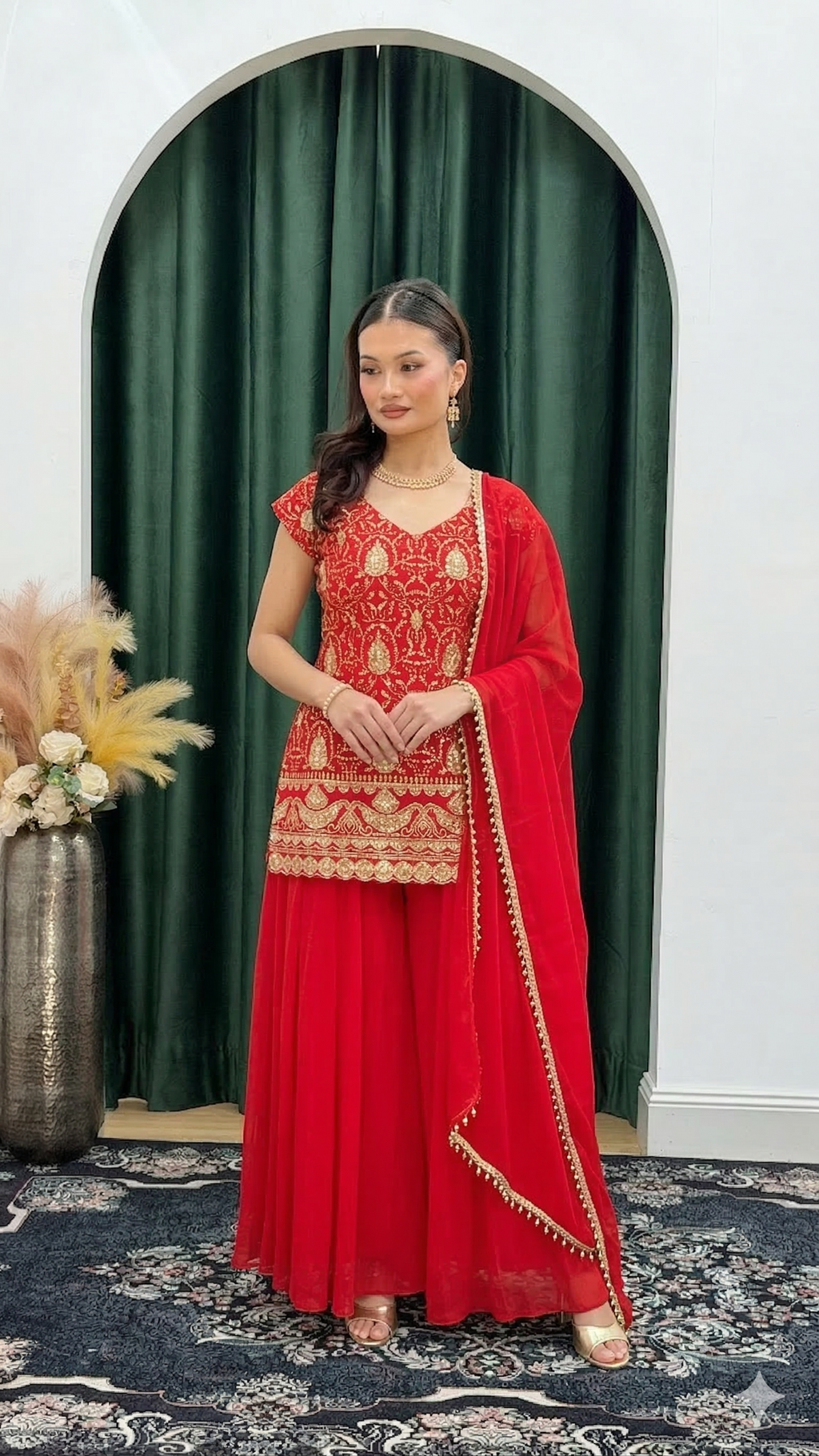 Zari-Embroidered Sharara Set