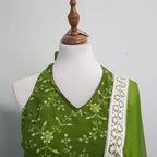 Halter-Neck Embroidered Peplum Sharara Set