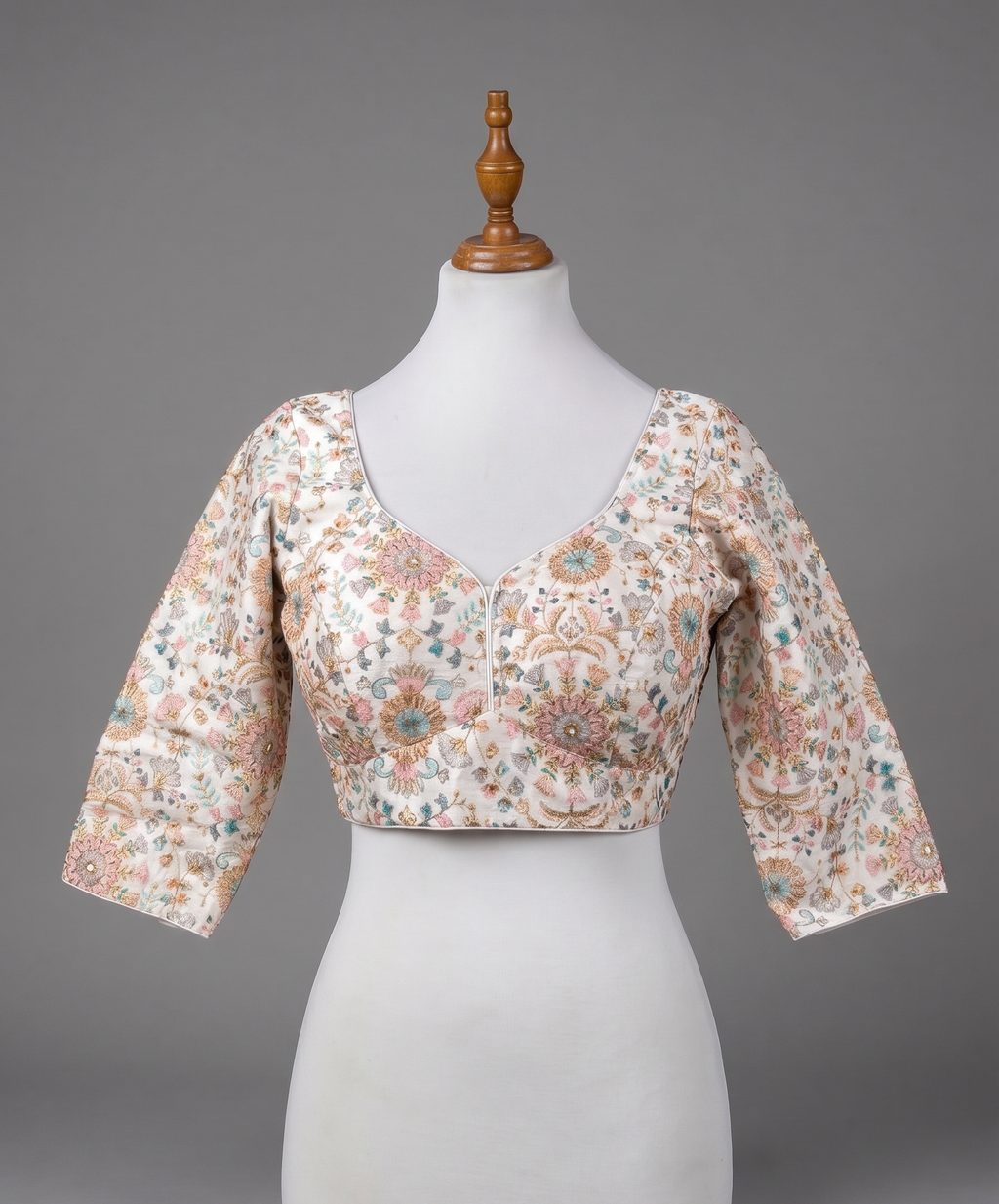 Vibrant Floral Brocade Blouse