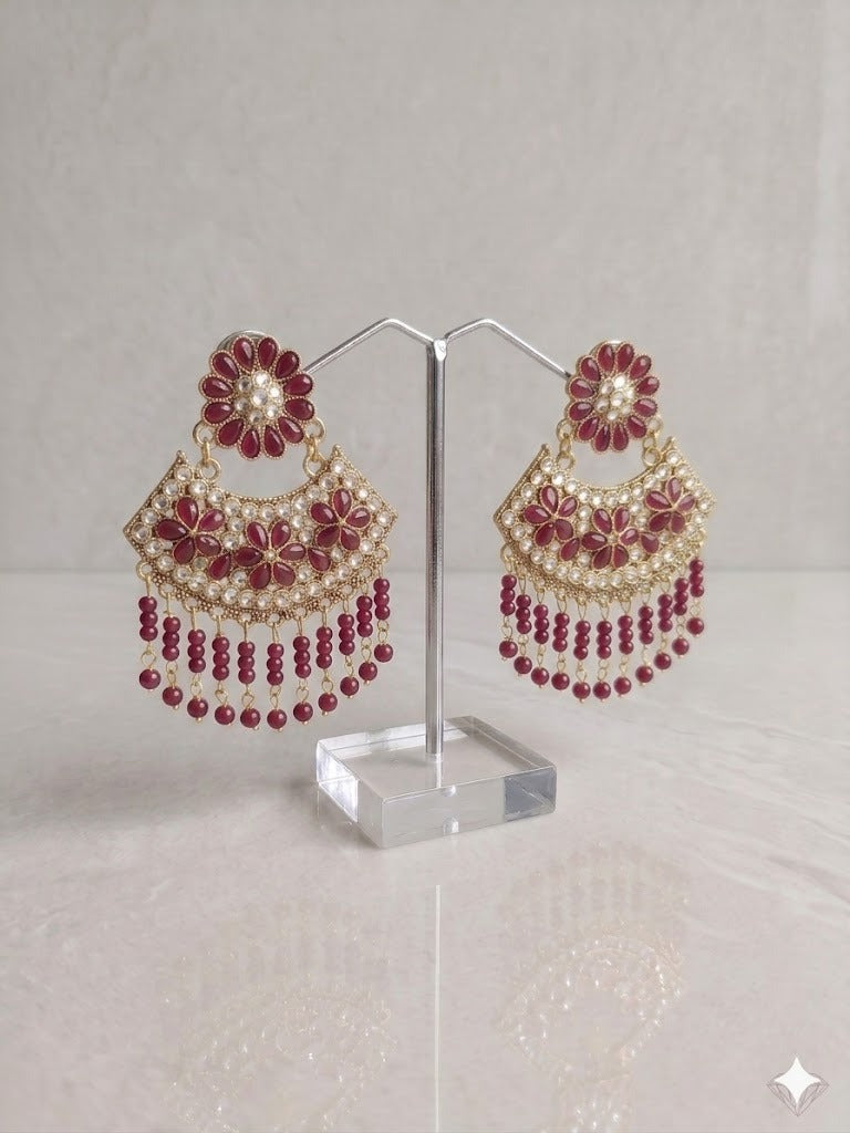 Royal Floral Chandbali Earrings