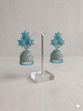 Sky Blue Blossom Statement Jhumka